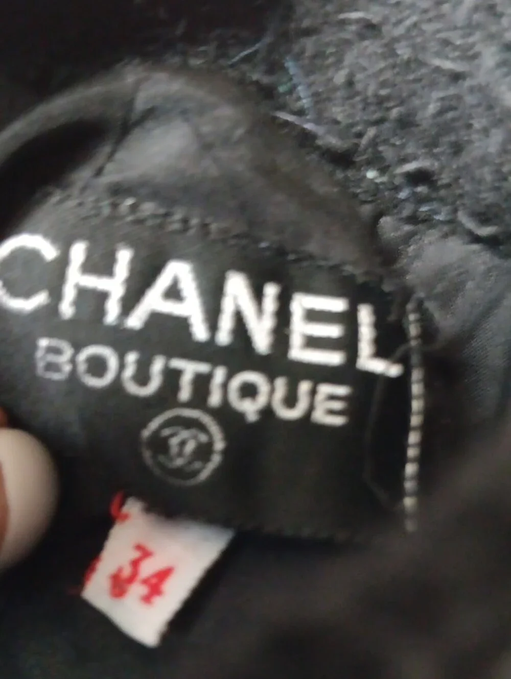 CHANEL Black Tweed Pencil Skirt